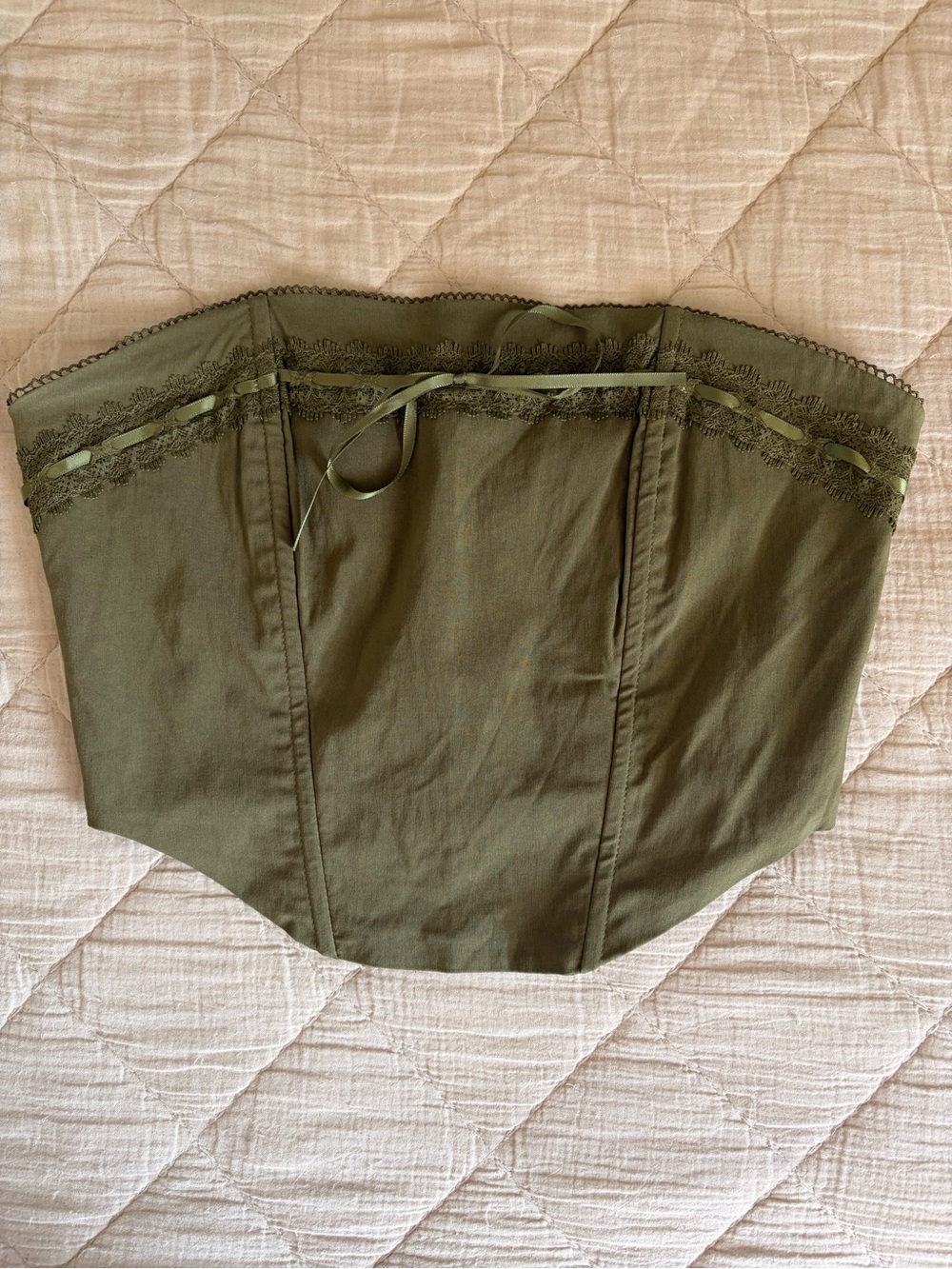 Beverly and Beck Olive Green Corset Top Small